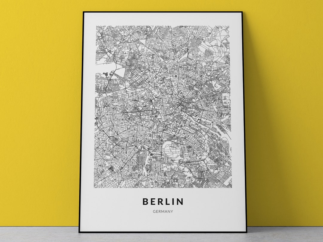 Berlin, Germany, Berlin Map, Berlin Print, Berlin Wall Art, Berlin Art ...