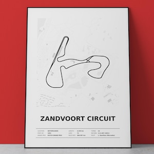 Zandvoort Circuit Poster, Netherlands F1 Track Print, Formula 1 Wall Art, Motorsport Gift