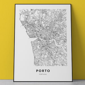 Porto map print, Porto wall art, Porto Portugal, city map poster, Porto print street map, Porto decor, Porto road map, Porto gift printable