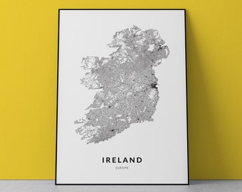 Ireland Map Art Print: Modern Home Decor (Digital Download)
