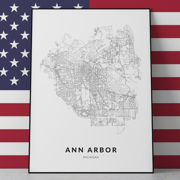 Ann Arbor, Michigan, Ann Arbor map, Ann Arbor print, Ann Arbor art, Ann Arbor poster, Ann Arbor wall art, Ann Arbor gift, Ann Arbor decor