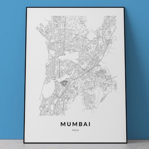 Mumbai Map Art Print: India Cityscape (Digital Download)