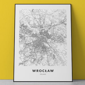 Wroclaw Map, Wroclaw Poland, Wroclaw Print, Wroclaw poster, Wroclaw Art, Wroclaw Wall Decor, Wroclaw Gift, City Map Print, Wroclaw Decor Art
