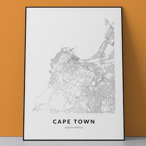 Cape Town map, Cape Town print, Cape Town Poster, Cape Town South Africa, Cape Town Art, Cape Town wall decor, Map poster Gift, South Africa