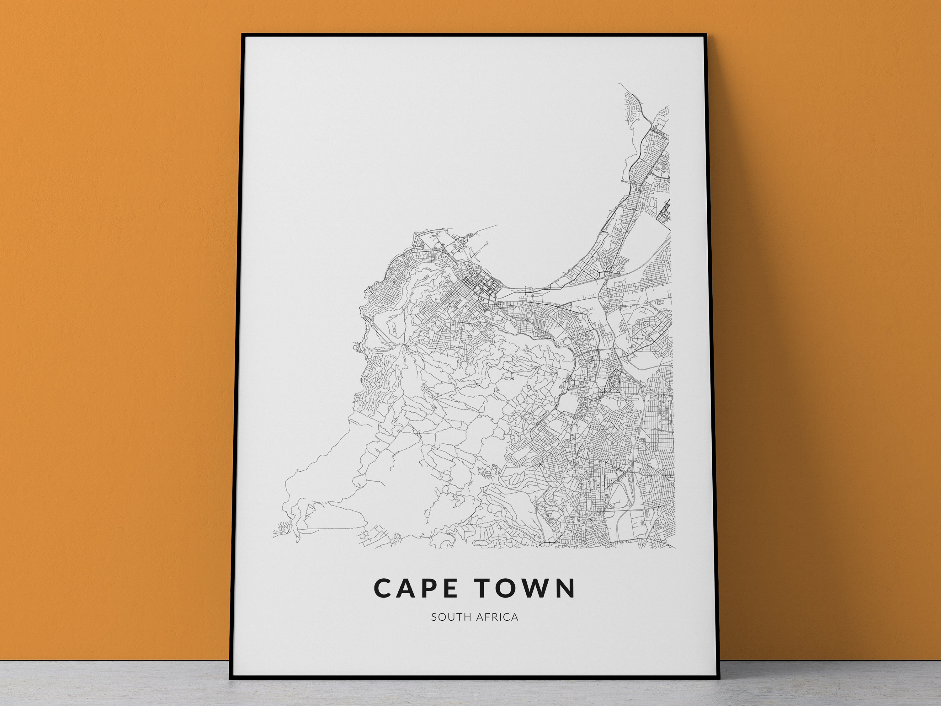 Cape Town Map, Cape Town Print, Cape Town Poster, Cape Town South