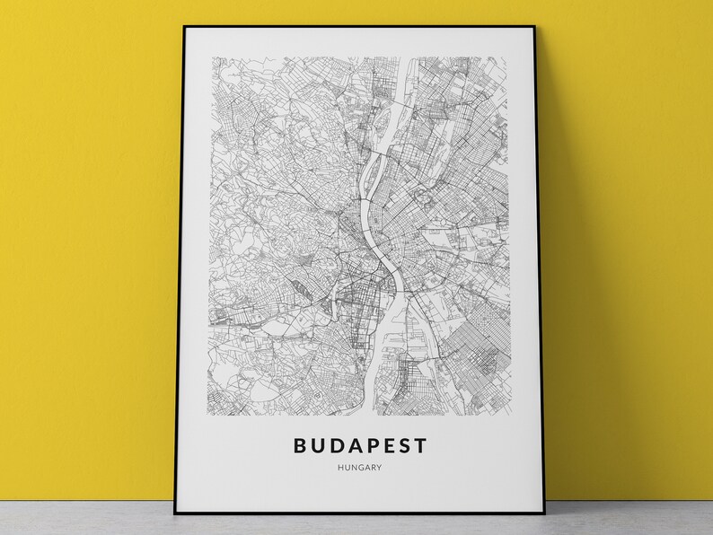 Budapest Map, Budapest Print, Hungary Map, Budapest Poster, Budapest