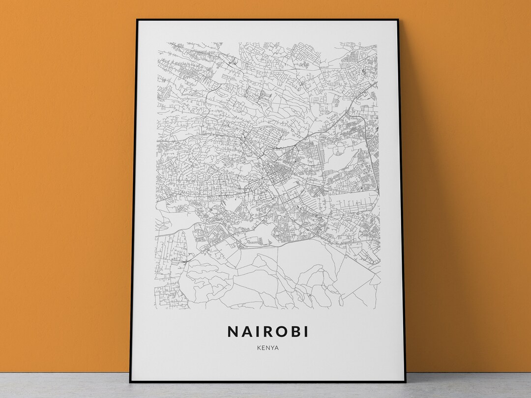 Nairobi Map Nairobi Print Nairobi Poster Nairobi Kenya - Etsy