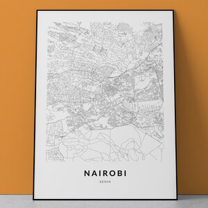 Nairobi map, Nairobi print, Nairobi Poster, Nairobi Kenya, Nairobi Art, Nairobi Wall Art, Kenya Poster Print, Nairobi Decor, Nairobi Gift
