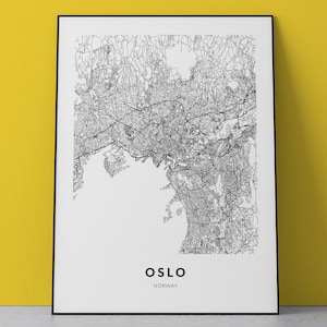 Oslo, Norwegen, Oslo Karte, Oslo Druck, Oslo Wandkunst, Oslo Kunst, Oslo Plakat, Oslo Geschenk, Oslo Dekor, Oslo-Wanddekor, Oslo-Reiseplakat