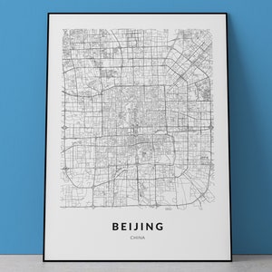 Beijing map, Beijing print, Beijing art, Beijing poster, Beijing China, Beijing sticker, China Art, Beijing Wall Art, China map art, Decor