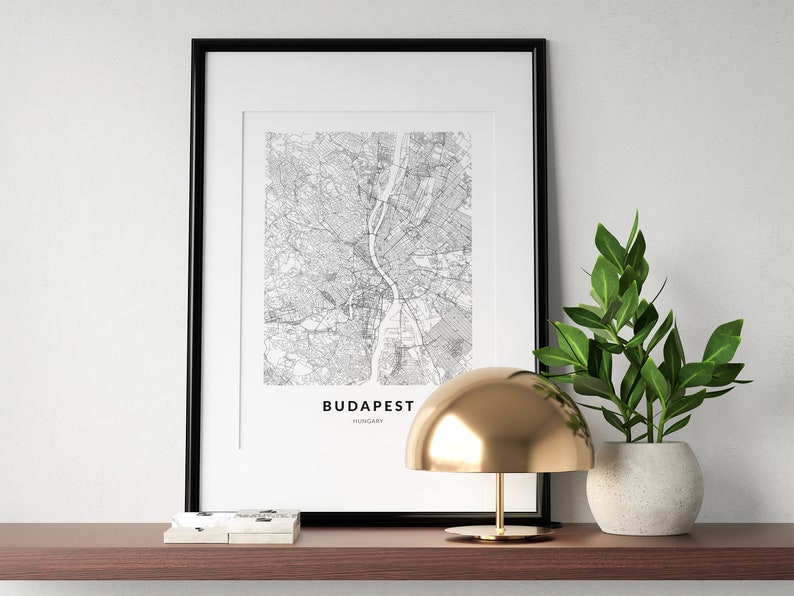 Budapest Map, Budapest Print, Hungary Map, Budapest Poster, Budapest