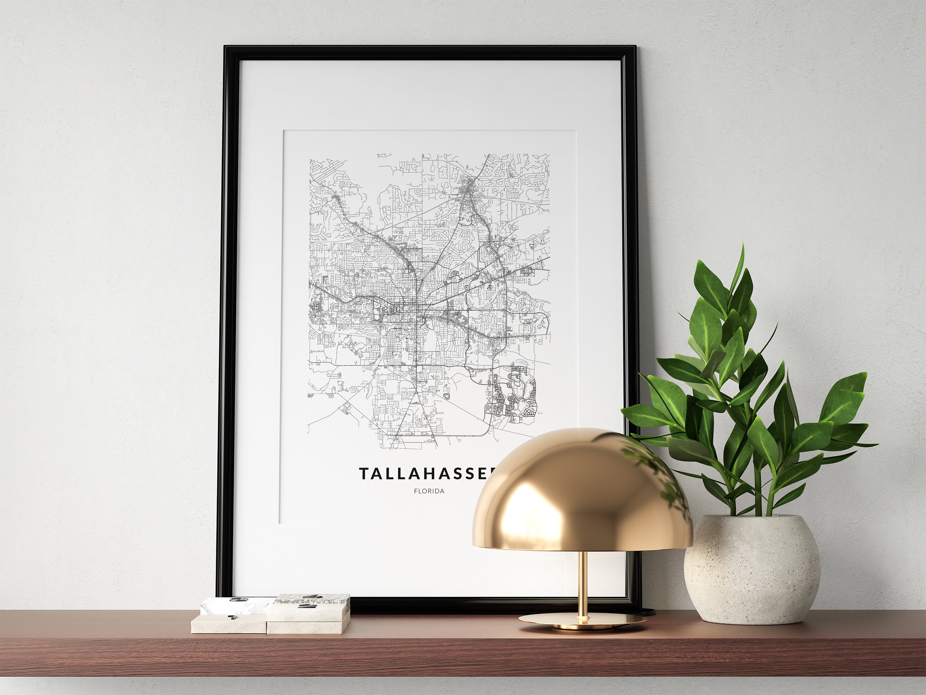 Tallahassee Map Tallahassee Print Tallahassee Poster Etsy