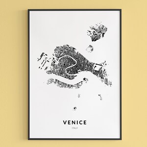 Venice Italy Map Art Print: Building Footprints (Digital Download)