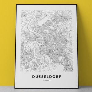 Düsseldorf, Germany, Düsseldorf map, Düsseldorf print, Düsseldorf wall art, Düsseldorf poster, Travel poster print, City map print, Germany