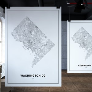 Impression de carte de Washington DC, Washington dc, impression de carte de Washington, carte de Washington dc, cartes des États-Unis, carte des Etats-Unis, carte de l'Amérique, capitale de l'Amérique