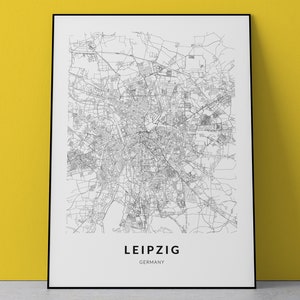 Leipzig, Germany, Leipzig map, Leipzig print, Leipzig wall art, Leipzig art, Leipzig poster, Leipzig gift, Leipzig city, Travel poster print