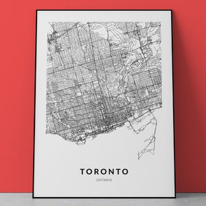Toronto Map Art Print: Minimalist Black and White (Digital Download)