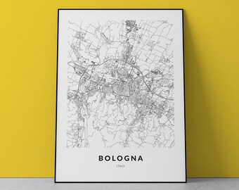 Bologna Italy Map Art Print: Cityscape Poster (Digital Download)