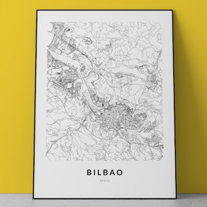 Bilbao Spain, Bilbao Map print, Bilbao city poster print, City map print, City wall art, Bilbao Wall Decor, Wall Art print, Interior Design