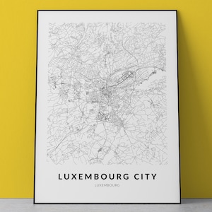 Luxembourg City, Luxembourg, Luxembourg City map, Luxembourg City print, Luxembourg City poster, Luxembourg City Gift, Travel gift, City art