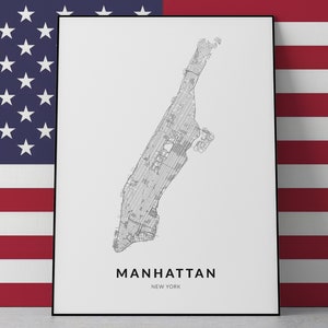 Manhattan Karte, New York Karte, benutzerdefinierte Stadt Karten, benutzerdefinierte Karte, digitale Karte, Kunst Druck, Karte Wandkunst, Karte Dekor, pdf