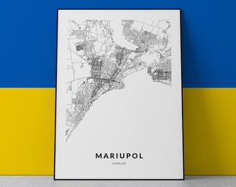 Mariupol Ukraine, Mariupol map, Mariupol poster, Mariupol gift, Mariupol city, Mariupol Wall Art, Ukraine Print, Ukraine poster, Azov steel