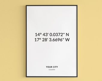 Personalized Coordinates Poster Print: Custom Wall Art (Digital Download)