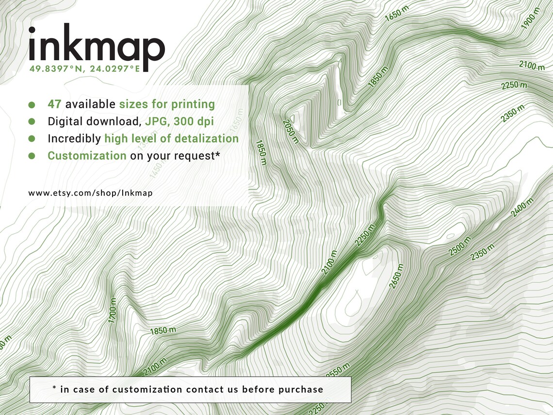 Half Dome poster Yosemite poster Topographic Map Printable Etsy