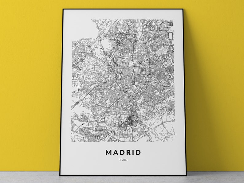 Madrid Map Print Spain Map Madrid Map Poster Madrid Wall - Etsy