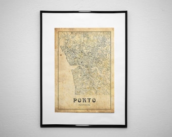 Porto Vintage Map Print: Old City Art Decor (Digital Download)