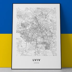 Lviv Oekraïne, Lviv kaart, Lviv poster, Lviv afdrukken, Lviv cadeau, Lviv Reizen poster, Lviv Wall Art, Oekraïne Afdrukken, Oekraïne poster, Lemberg kaart