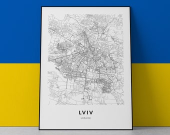 Lviv Ukraine, Lviv map, Lviv poster, Lviv print, Lviv gift, Lviv Travel poster, Lviv Wall Art, Ukraine Print, Ukraine poster, Lemberg map