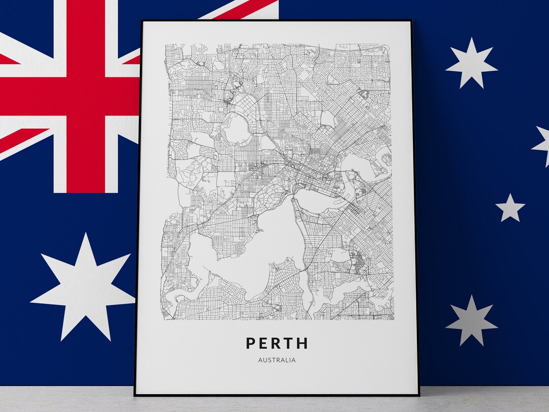 Perth Map, Perth Print, Perth Poster, Perth Australia, Perth Art, Perth ...
