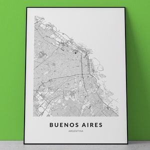 Buenos Aires map, Buenos Aires print, Buenos Aires Poster, Buenos Aires Gift, Argentina map, Buenos Aires Art, Argentina Poster, City Art