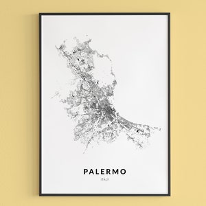 Palermo, Sicily, Italy, Palermo map, Palermo Buildings map, Palermo Art, Sicily map, Sicily poster, Sicily wall art, Palermo poster, Decor