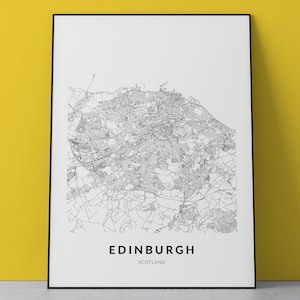 Mapa de Edimburgo, impresión de Edimburgo, póster de Edimburgo, Edimburgo, Escocia, arte mural de Edimburgo, decoración de Edimburgo, regalo de Escocia, arte con mapa de Escocia
