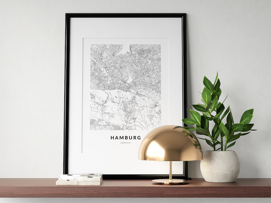 Hamburg Map Print, Germany Map, Hamburg Map Poster, City Map Hamburg