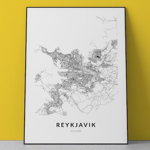 Reykjavik Karte Druck, Benutzerdefinierte Stadt Karte Druck, Reykjavik Karte, Reykjavik Wandkunst, Reykjavik Karte Kunst, Karte von Reykjavik, Island Karte Druck