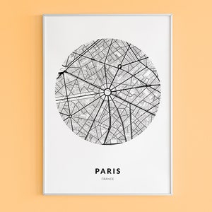 パリの地図プリント、パリフランス、パリのポスター、パリの壁アート、パリのギフト、パリの室内装飾、フランス地図、都市地図プリント、カスタム都市地図、アート