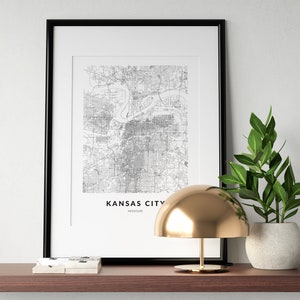 Kansas City map print, Kansas City poster, Kansas City wall art, Kansas City Missouri, Kansas City custom print, Kansas City city map art image 2