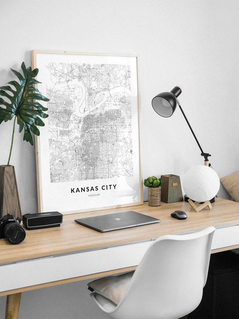 Kansas City map print, Kansas City poster, Kansas City wall art, Kansas City Missouri, Kansas City custom print, Kansas City city map art image 3