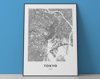 Tokyo Map Art Print: Modern City Travel Poster (Digital Download)
