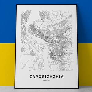 Zaporizhzhia Ukraine, Zaporizhzhia map, Zaporizhzhia gift, Zaporizhzhia Art, Zaporizhzhia Ukraine Print, Ukraine poster, Custom map print