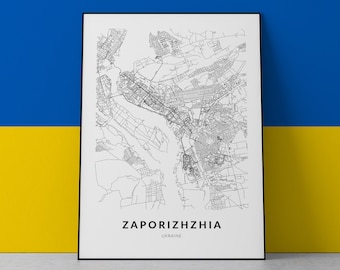 Zaporizhzhia Ukraine, Zaporizhzhia map, Zaporizhzhia gift, Zaporizhzhia Art, Zaporizhzhia Ukraine Print, Ukraine poster, Custom map print