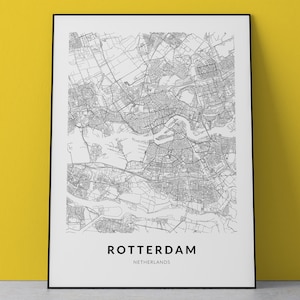 Rotterdam Karte, RotRotterdam Karte, Rotterdam Karte, Poster von Rotterdam Karte, Wandkunst Rotterdam, Niederlande, Rotterdam Karte, Rotterdam Stadtplan Drucken