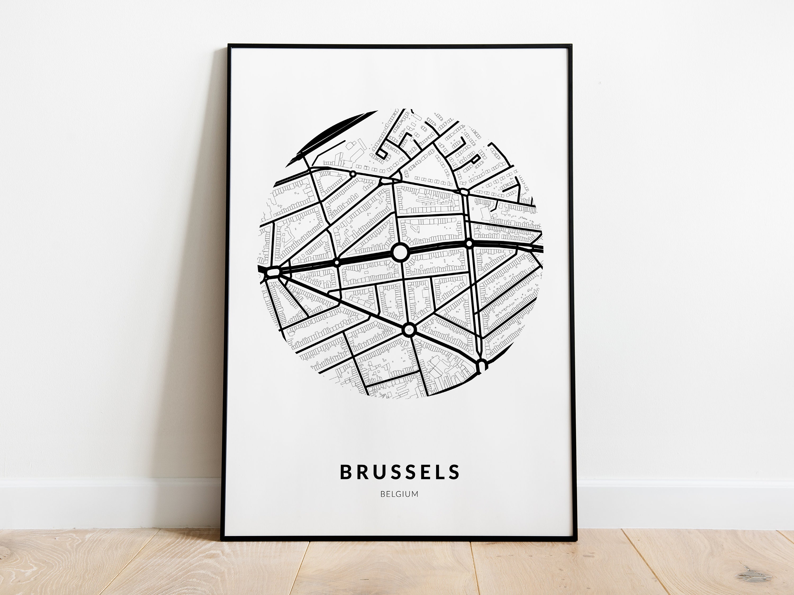 Brussels Map Brussels Belgium Brussels Map Print Brussels - Etsy