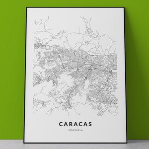 Caracas Map, Caracas, Venezuela, City Map print, Caracas Print, Gift Map, Map Poster print, Venezuela wall art, City map, Map print, Design