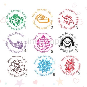 Custom Teacher Stamp,Personalized Name Teacher Stamps,Gift Stamp,Comment,Classroom Stamps,Homework Tools,Cute Designs