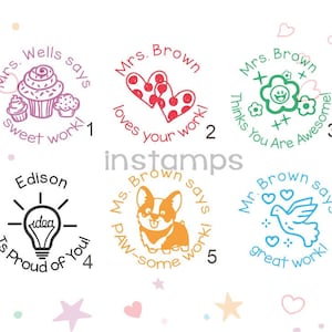 Lehrer Stempel,Stempel personalisiert,Lehrer Geschenk Stempel,Lehrer Geschenk Stempel,Lehrer Kommentar Stempel,Klassenzimmer Stempel,Edison,Hund,