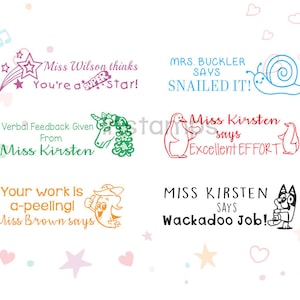 Custom Teacher Stamps,Personalized Homework Stamp,Custom Classroom Stamps,Teacher Gift,Custom Pre-inked Stamps,45x15mm,Custom Text,Superstar